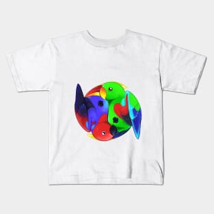 Dimorphism - Eclectus Parrots (White) Kids T-Shirt